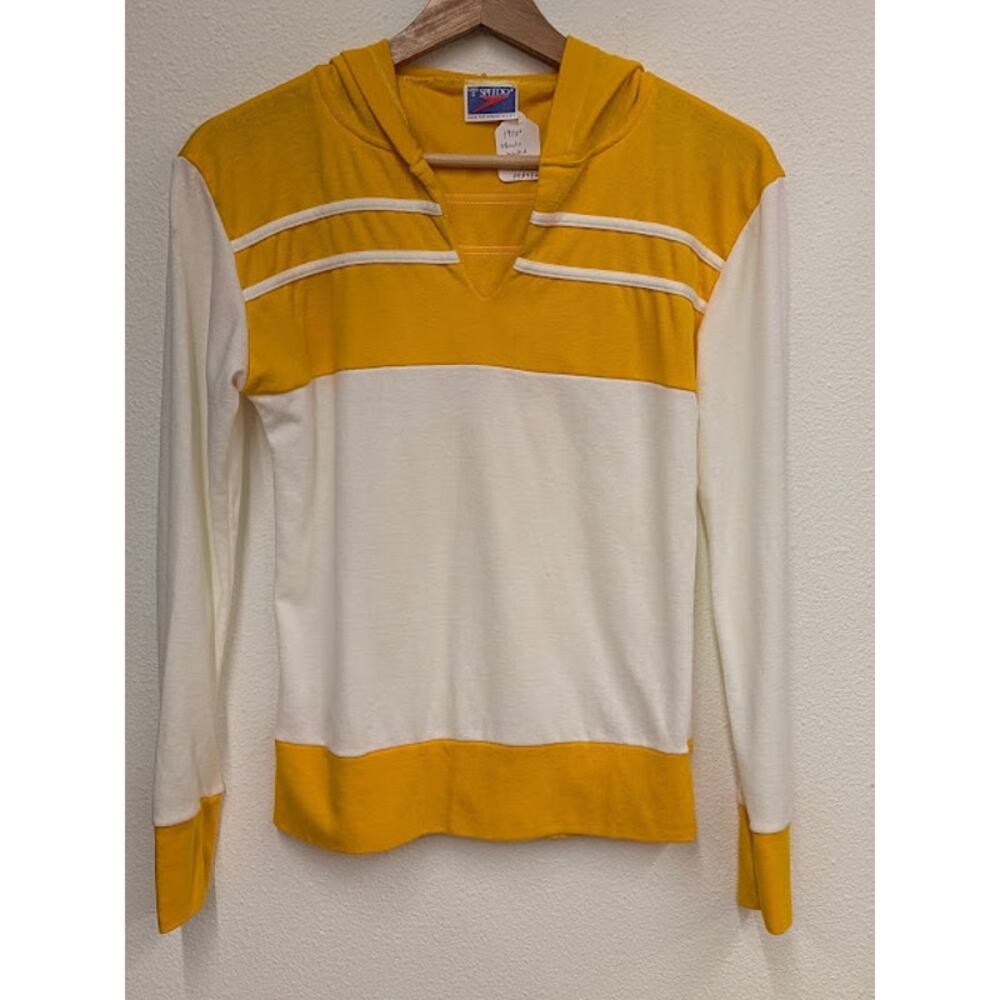 1970s Speedo yellow and white shirt